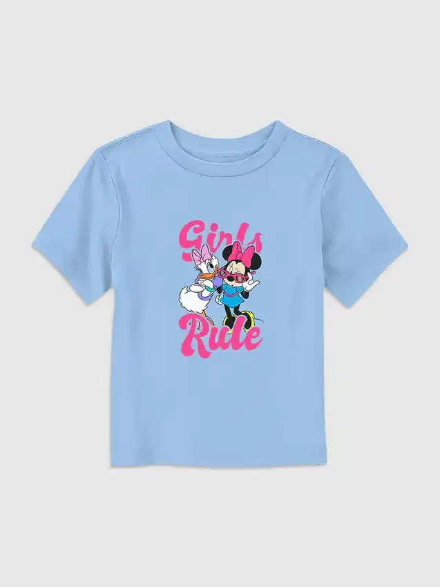Småbarns-T-skjorte med grafisk trykk: «Mickey and Friends – Jenter Rule»
