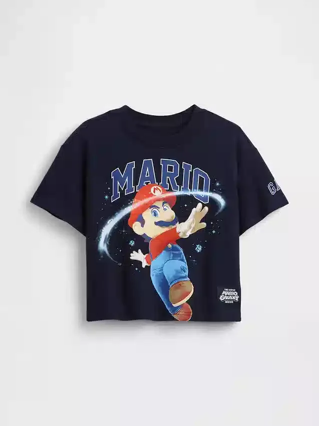 Småbarns T-skjorte med Super Mario-motiv i oversized-modell