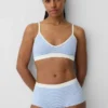 Sømløs, ribbet trekant-bralette