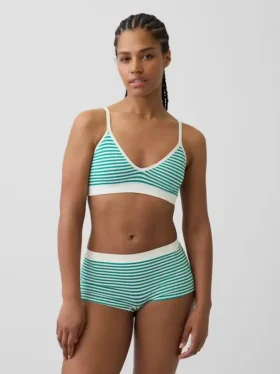 Sømløs, ribbet trekant-bralette