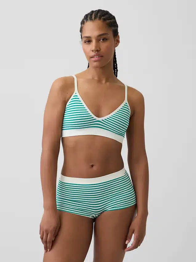 Sømløs, ribbet trekant-bralette