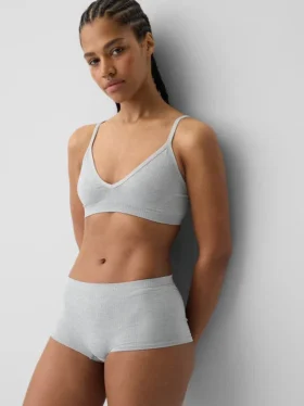 Sømløs, ribbet trekant-bralette