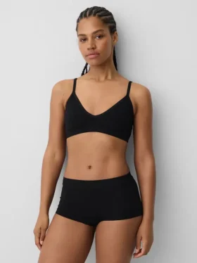 Sømløs, ribbet trekant-bralette
