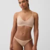 Sømløs, ribbet trekant-bralette
