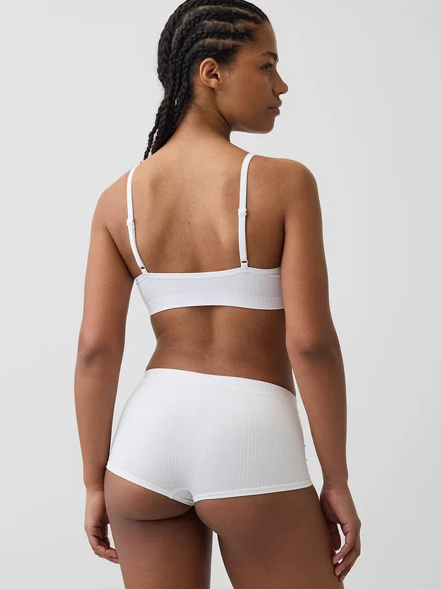 Sømløs, ribbet trekant-bralette