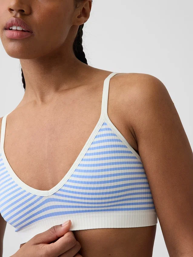 Sømløs, ribbet trekant-bralette