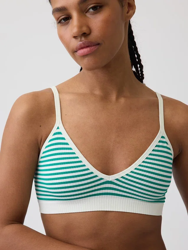 Sømløs, ribbet trekant-bralette