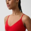 Sømløs, ribbet trekant-bralette