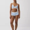 Sømløs, ribbet trekant-bralette