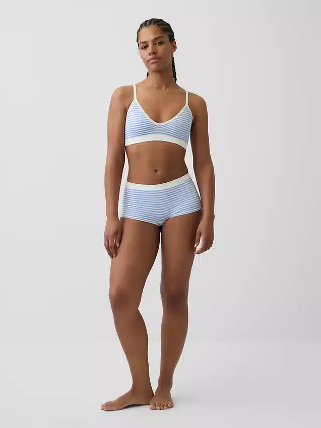 Sømløs, ribbet trekant-bralette