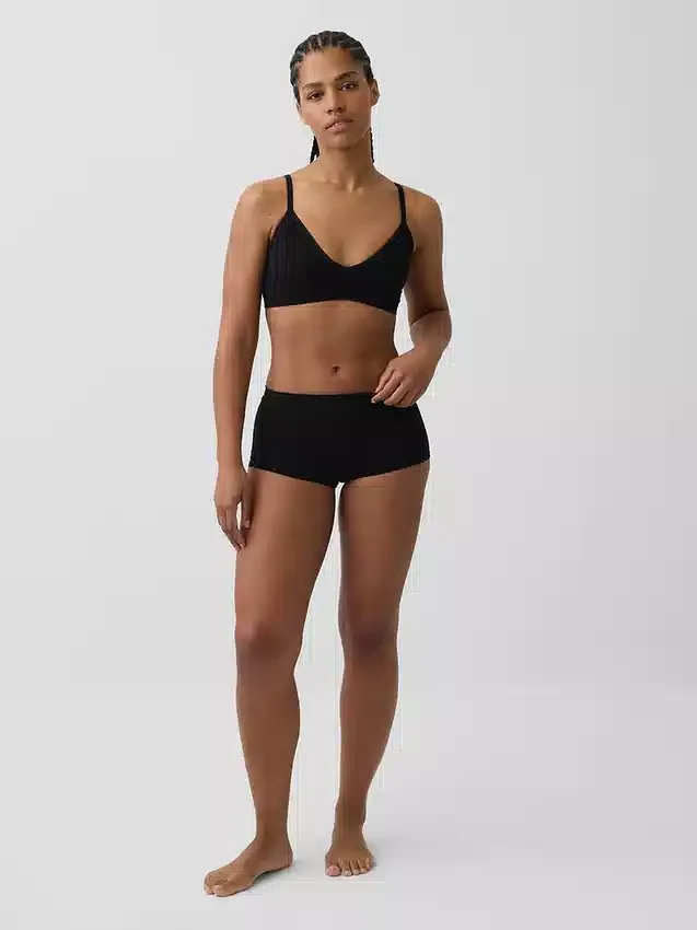 Sømløs, ribbet trekant-bralette