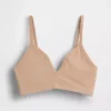 Sømløs, ribbet trekant-bralette
