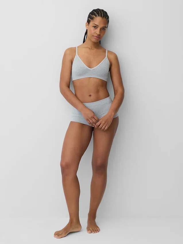 Sømløs, ribbet trekant-bralette