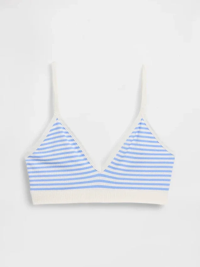 Sømløs, ribbet trekant-bralette