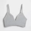 Sømløs, ribbet trekant-bralette