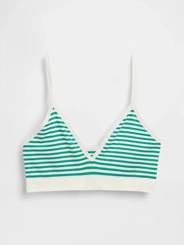 Sømløs, ribbet trekant-bralette