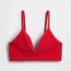 Sømløs, ribbet trekant-bralette