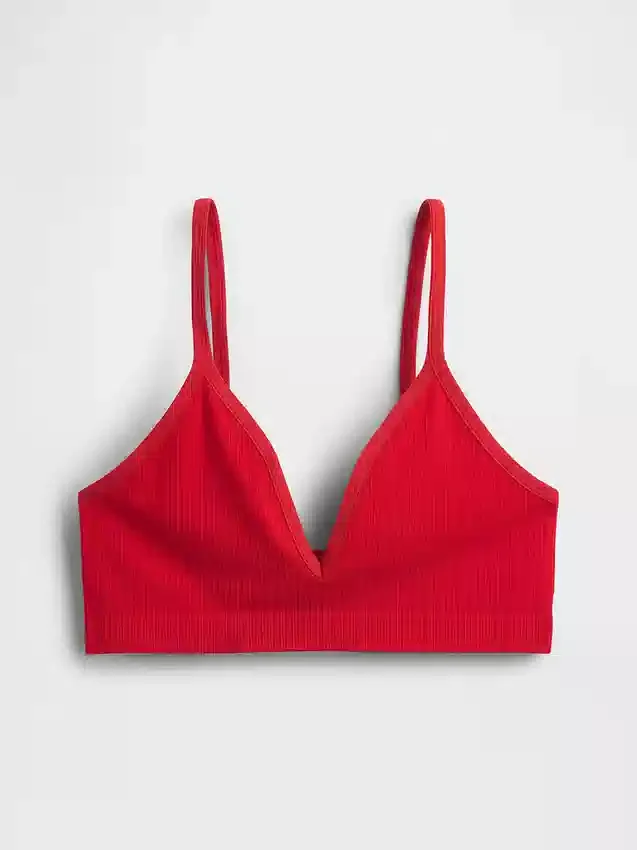 Sømløs, ribbet trekant-bralette