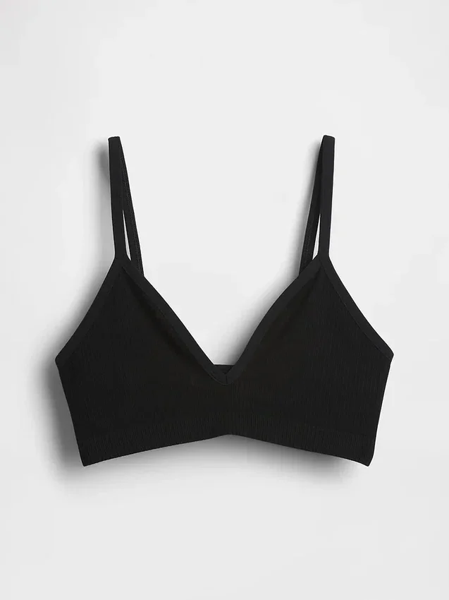 Sømløs, ribbet trekant-bralette