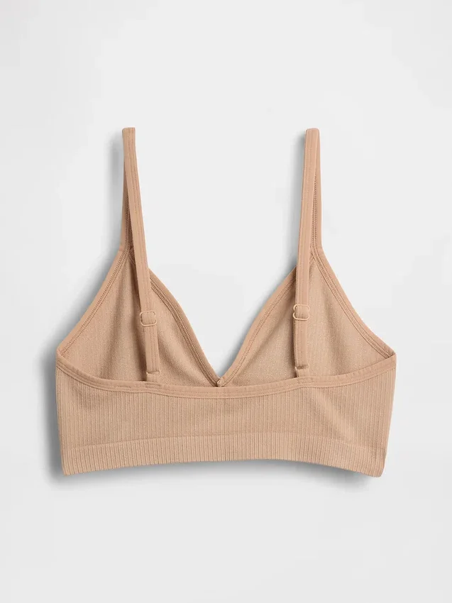 Sømløs, ribbet trekant-bralette