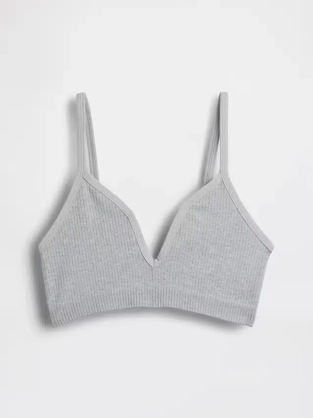 Sømløs, ribbet trekant-bralette