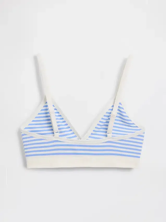 Sømløs, ribbet trekant-bralette