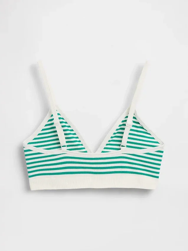 Sømløs, ribbet trekant-bralette