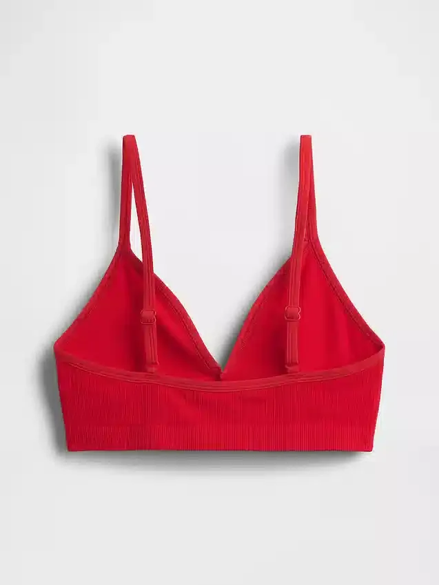Sømløs, ribbet trekant-bralette