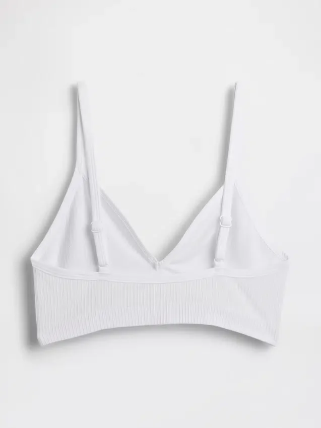 Sømløs, ribbet trekant-bralette