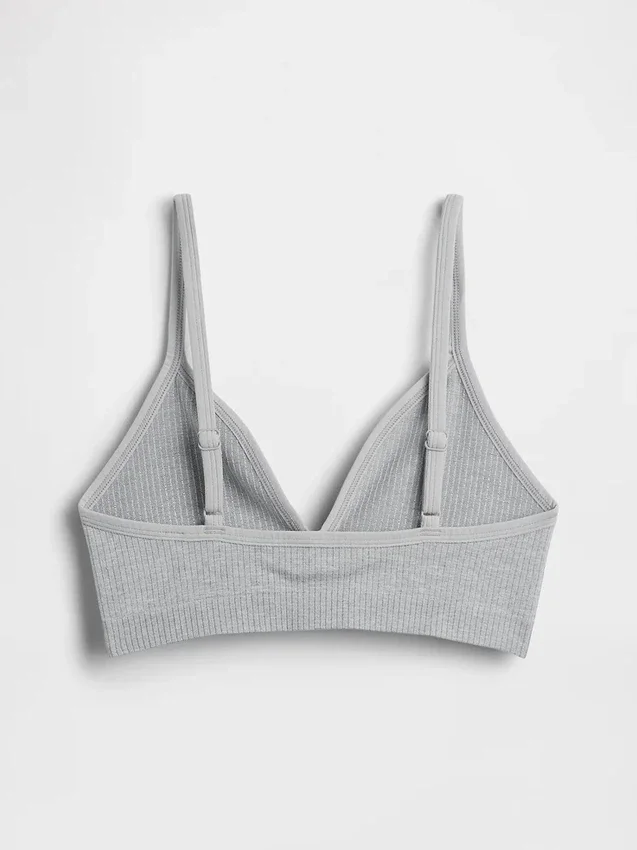 Sømløs, ribbet trekant-bralette