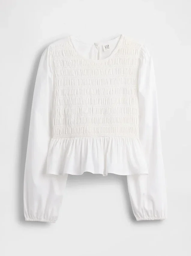 Smocket peplum-top for barn