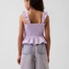 Smocket peplum-top i bomullsgas for barn