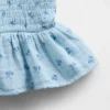 Smocket peplum-top i bomullsgas for barn