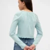 Smocket topp med firkantet hals til barn