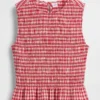 Smokket peplum-top i gingham