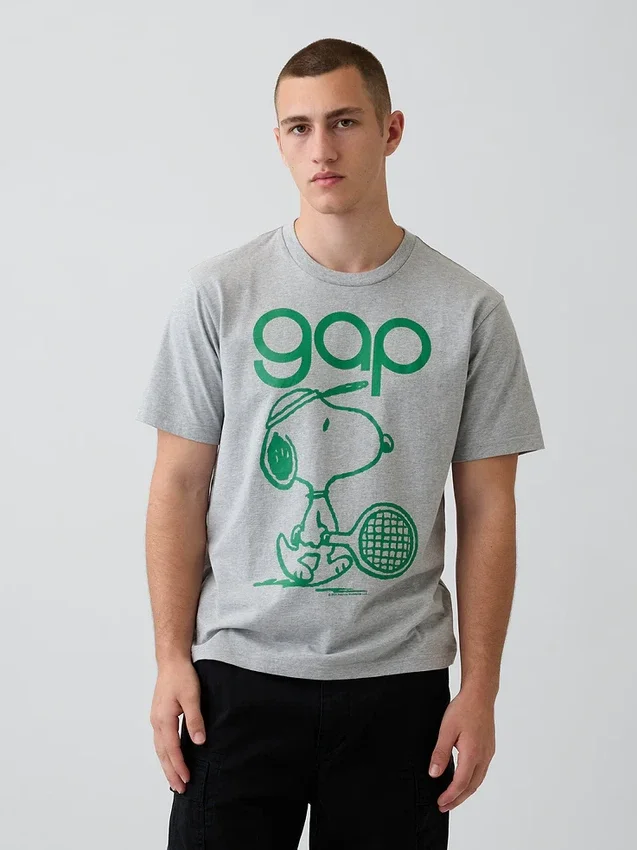 Snoopy-logo, avslappet T-skjorte med grafikk