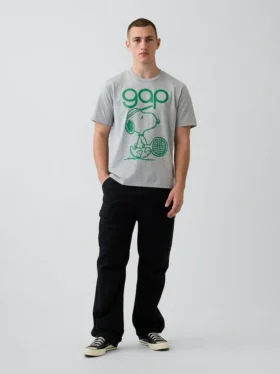 Snoopy-logo, avslappet T-skjorte med grafikk