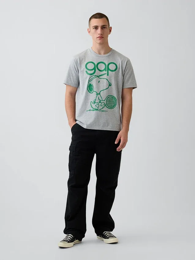 Snoopy-logo, avslappet T-skjorte med grafikk
