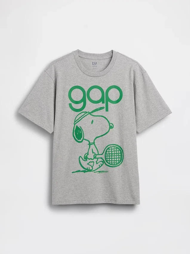 Snoopy-logo, avslappet T-skjorte med grafikk