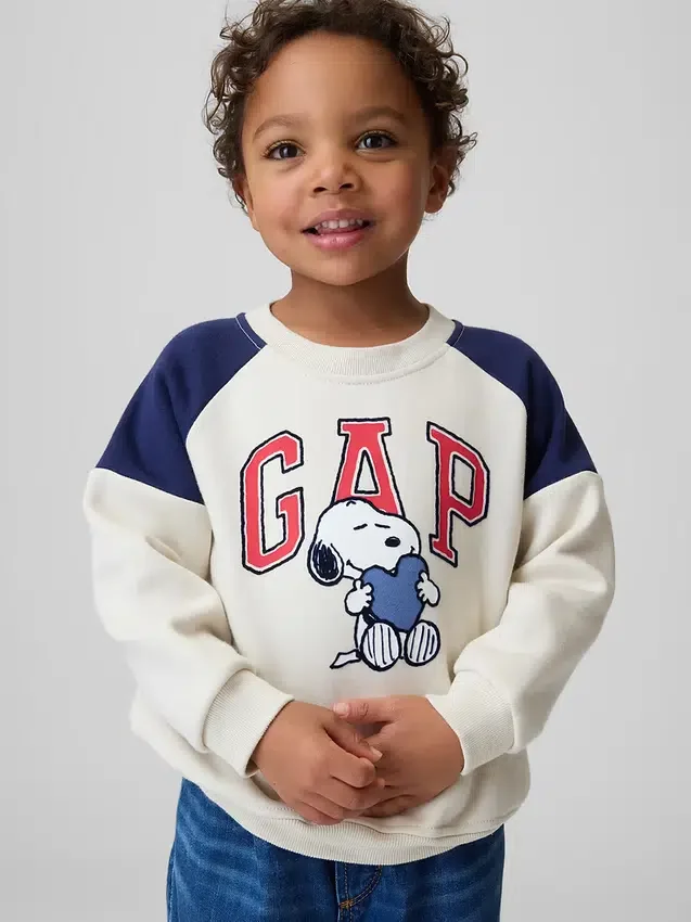 Snoopy-logo-raglan-genser for Baby og Småbarn