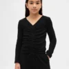 Softspun ribbet topp med rynker for barn