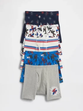 Spider-Man-boxershorts i økologisk, elastisk bomull for barn (5-pakning)