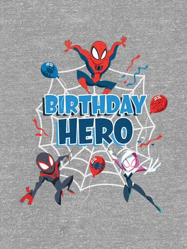 Spiderman-grafisk T-skjorte med «Birthday Hero»-motiv for småbarn