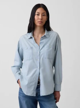 Stor denimskjorte