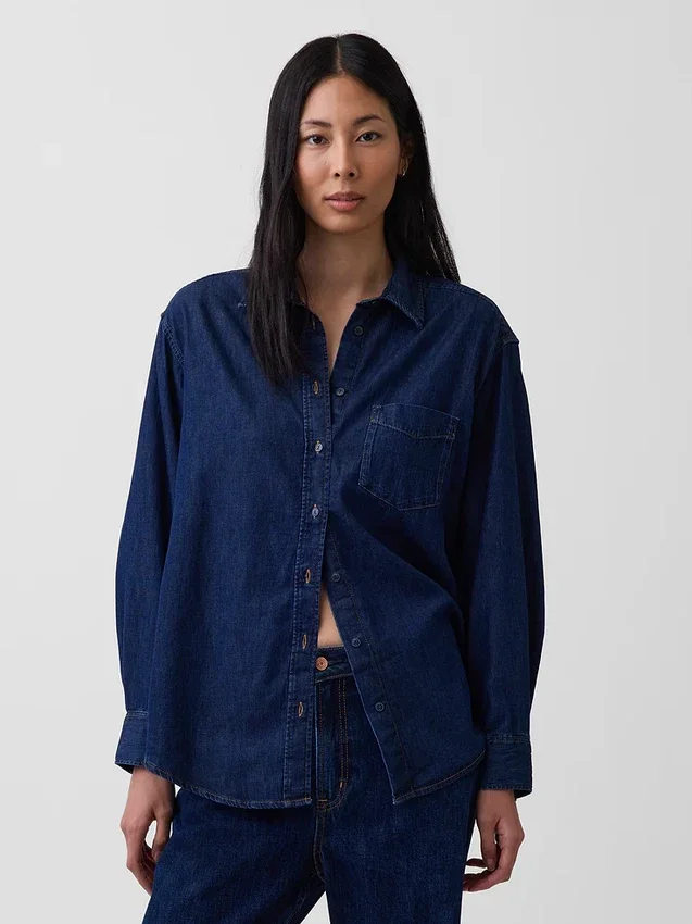 Stor denimskjorte