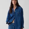 Stor denimskjorte