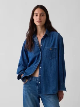 Stor denimskjorte