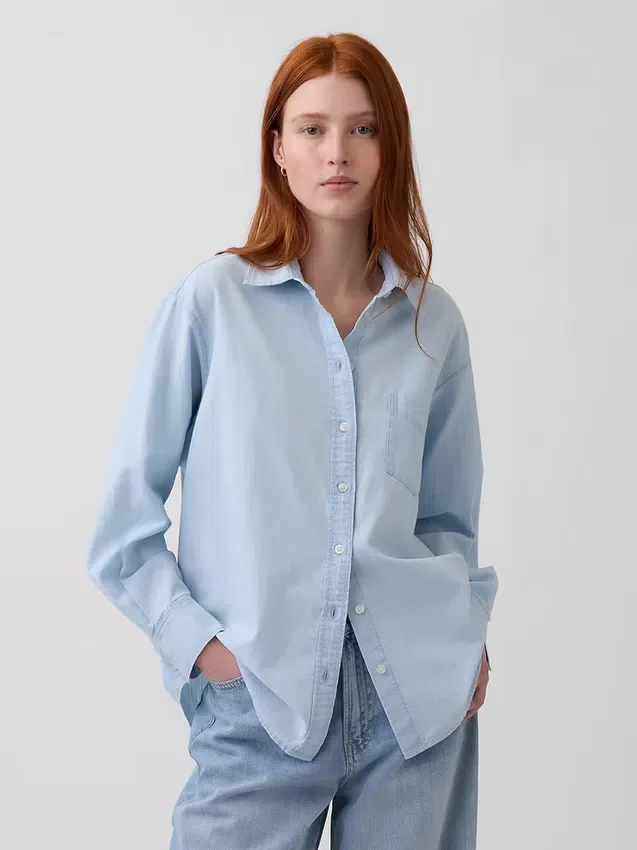 Stor denimskjorte