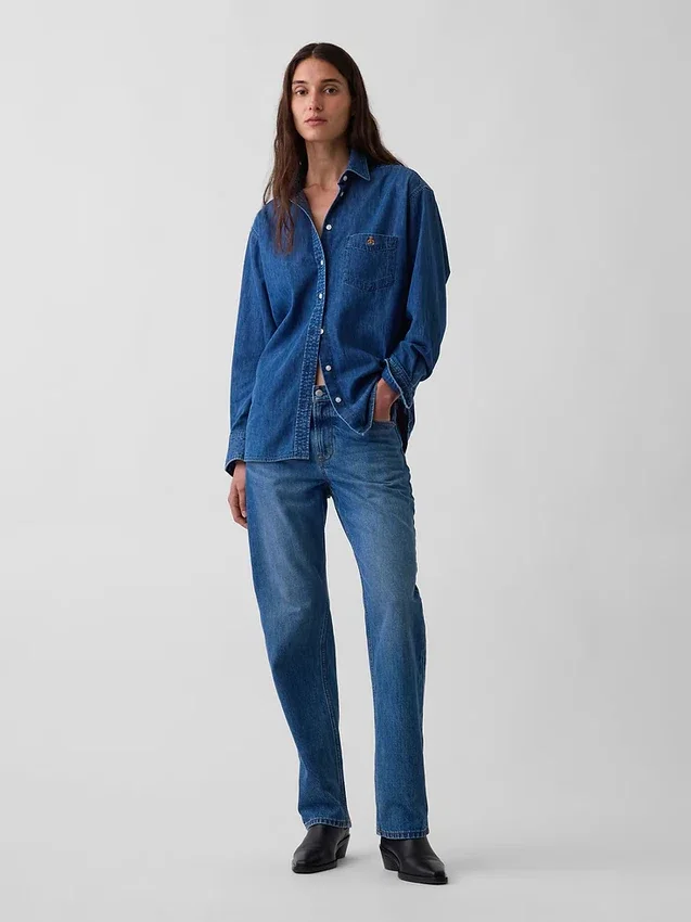 Stor denimskjorte