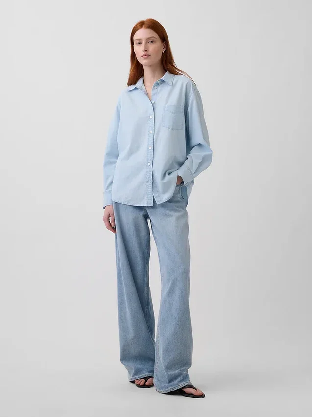 Stor denimskjorte